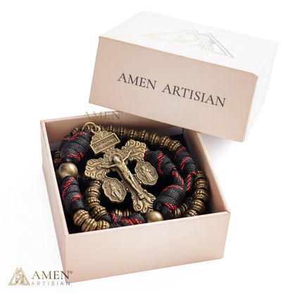 【DEAL TODAY】A Steady Rhythm of Prayer — Bronze Paracord Rosary with Smooth-Turning Beads