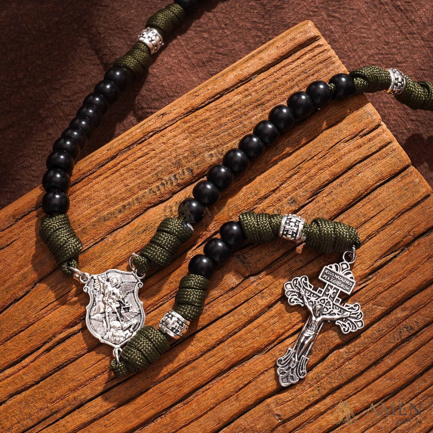 50% Off Today | St. Michael the Archangel Tactical Paracord Rosary | Amen Artisan