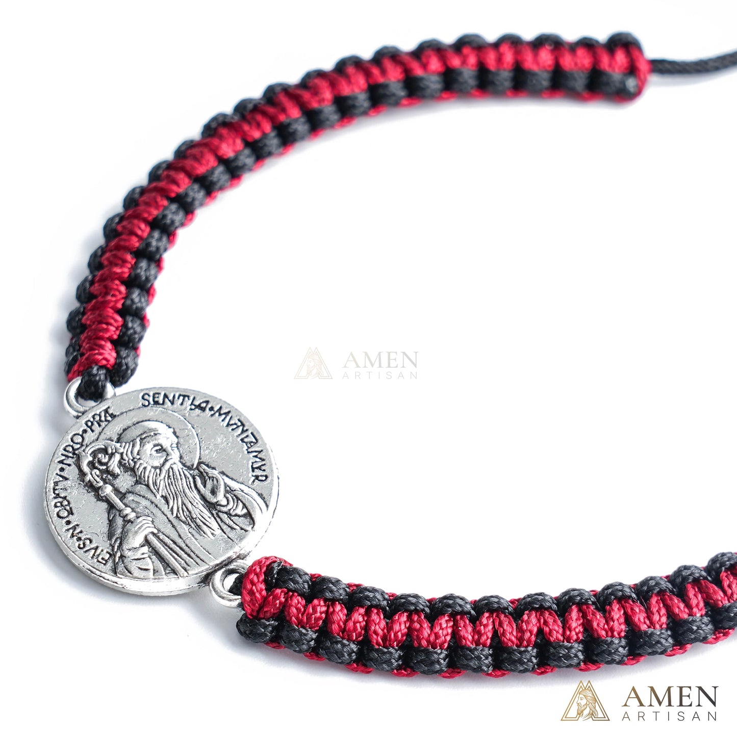 Saint Benedict Medal Braided Bracelet