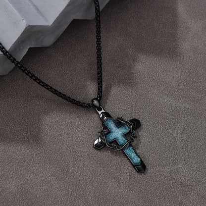 Thorn Blue Turquoise Cross Necklace Amen Artisan