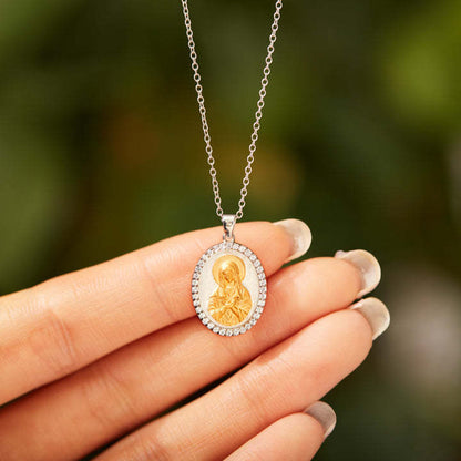 Our Lady of Tenderness Necklace–Gold with diamonds Amen Artisan