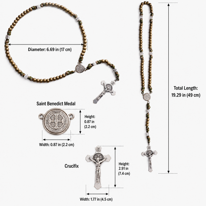 Heavy Brass Saint Benedict Rosary – Built for Strength & Weight (~5oz)