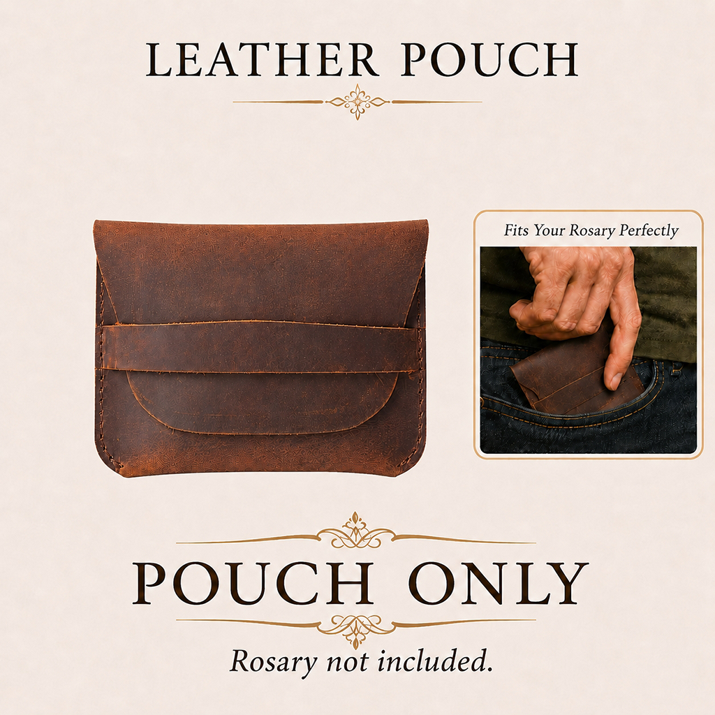 【DEAL TODAY】Genuine Leather Rosary Pouch – Crazy Horse Leather Prayer Beads Case