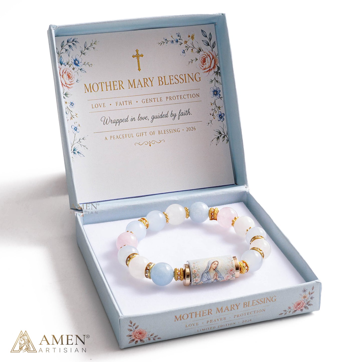 A Gentle Reminder of Grace — Natural Crystal Our Lady Bracelet