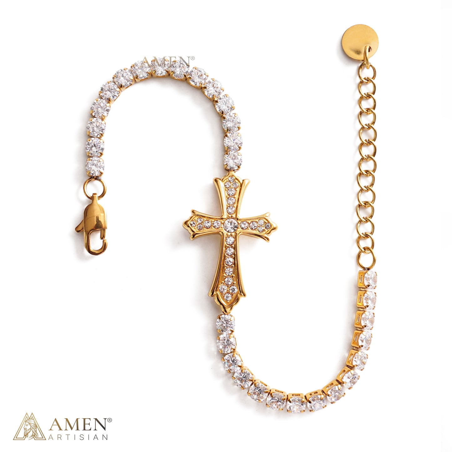 Faith Reminder Cross Bracelet with Adjustable Chain