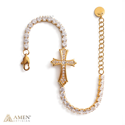Faith Reminder Cross Bracelet with Adjustable Chain