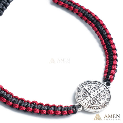 Saint Benedict Medal Braided Bracelet