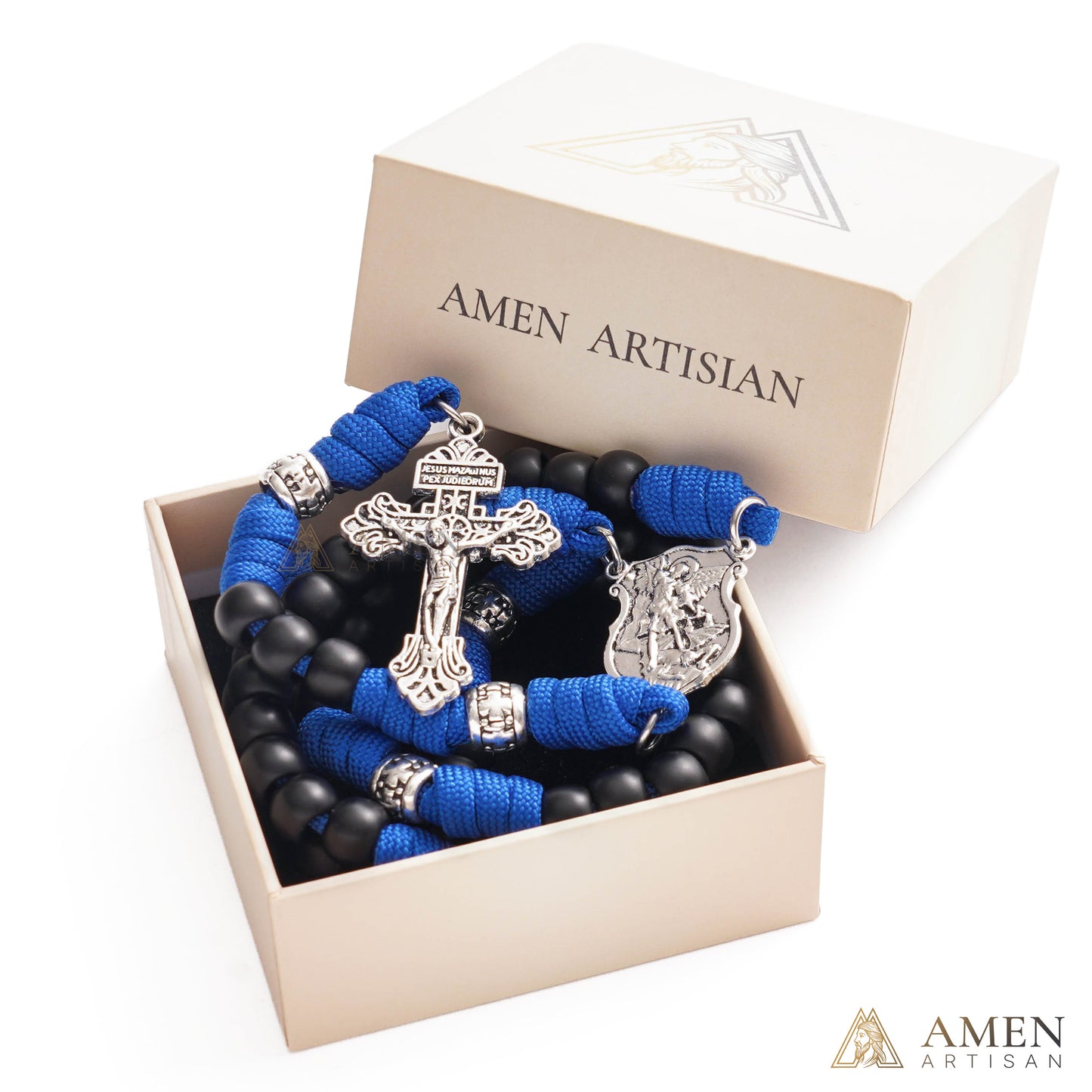 St. Michael Paracord Rosary with Jesus Crucifix - Protection & Strength