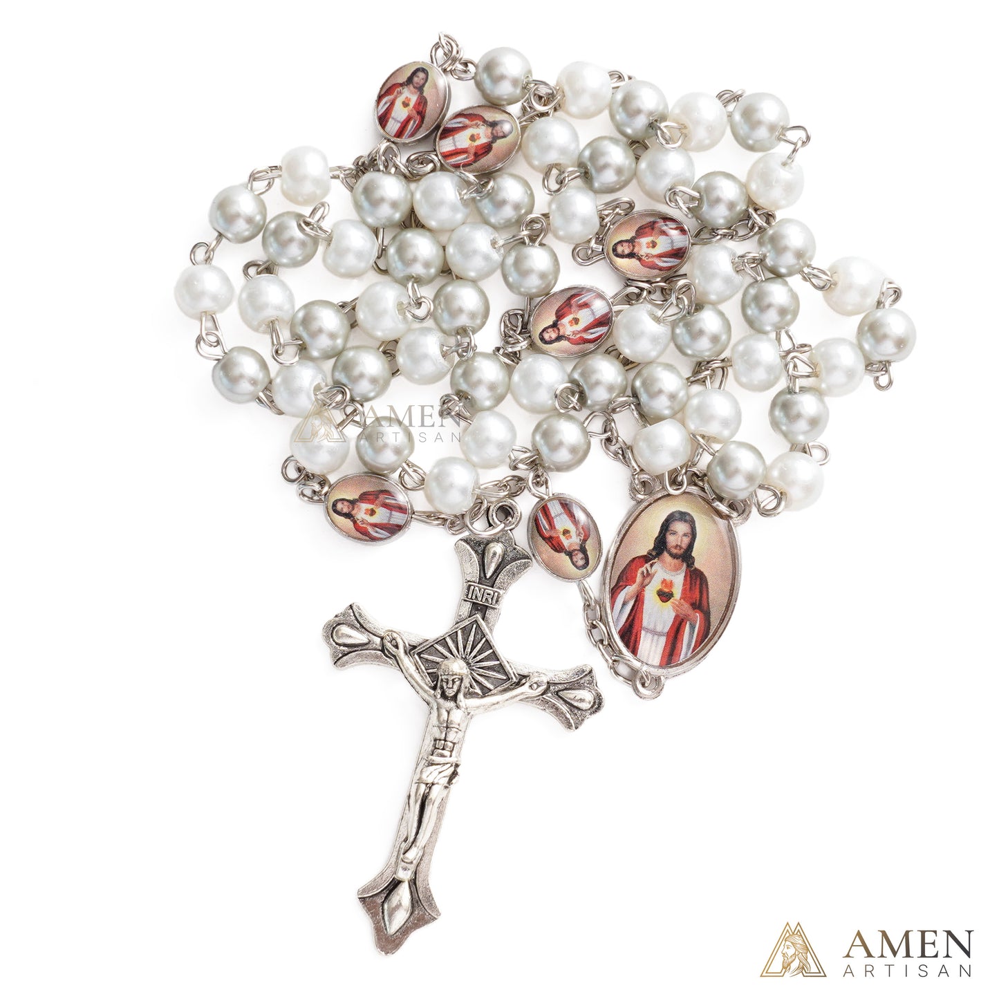 Sacred Heart Jesus Prayer Rosary with Crucifix - Faith & Grace | Amen Artisan