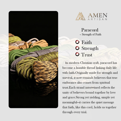 St. Michael Heavyweight Bronze Rosary: 48cm Hand-Braided Tactical Armor | Amen Artisan