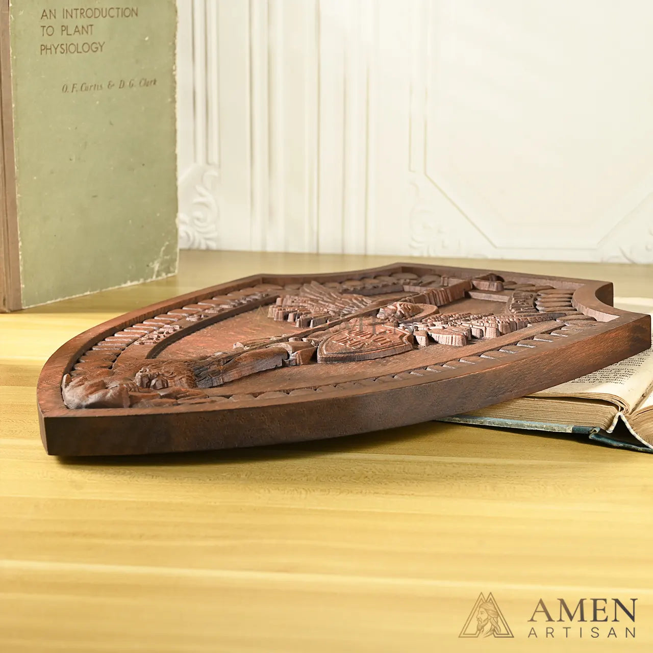 St Michael Wood Carving Amen Artisan