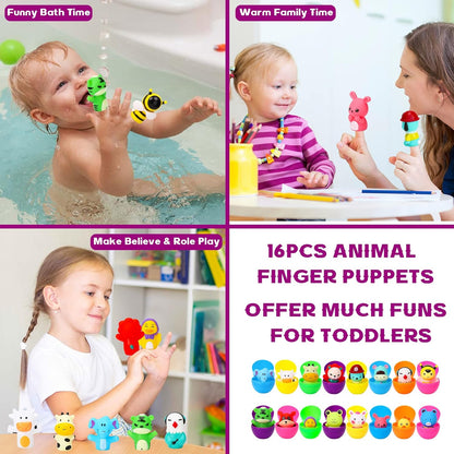 Prefilled Easter Eggs with Animal Finger Puppets Easter Egg Gift Set Amen Artisan