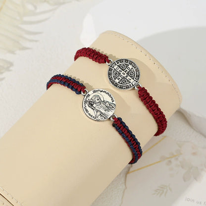 Saint Benedict Medal Braided Bracelet