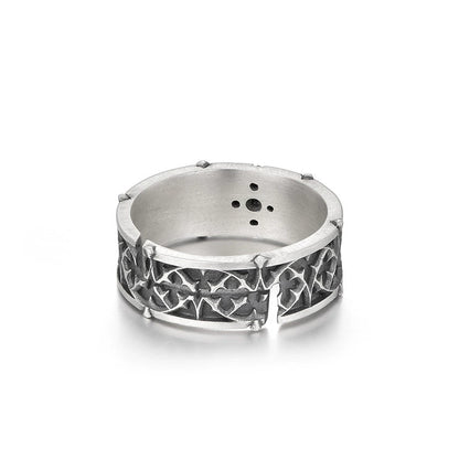 Amen Artisan Vintage Floral Cross Adjustable Open Ring