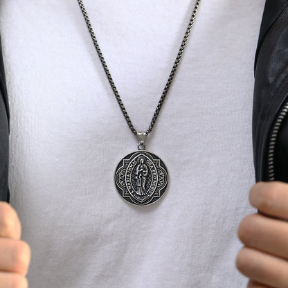 Our Lady of Fátima Ancient Silver and Gold Metal Necklace Amen Artisan