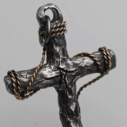 Cracked Cross Pendant Necklake