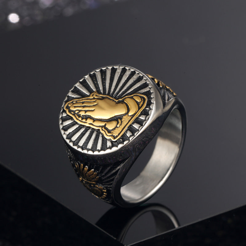 Amen Artisan Praying Hand Ring