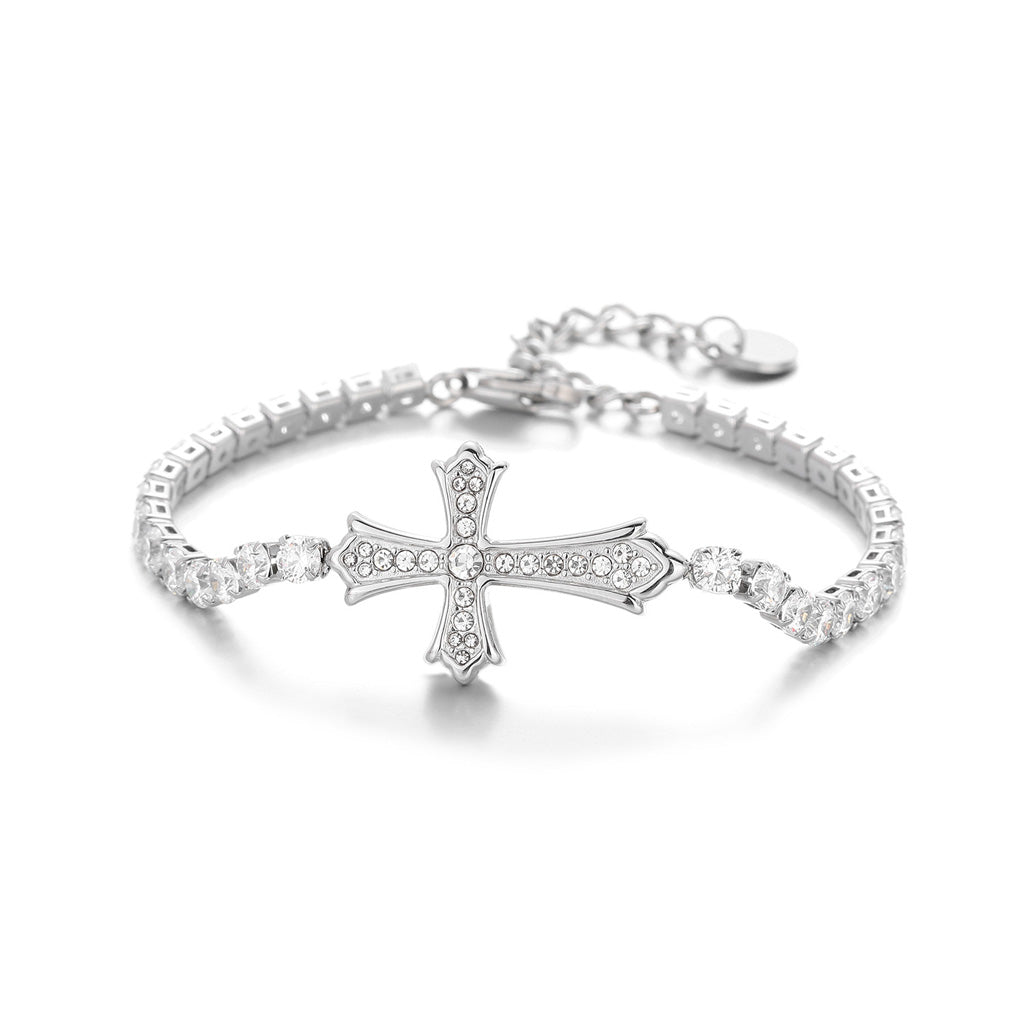 Faith Reminder Cross Bracelet with Adjustable Chain