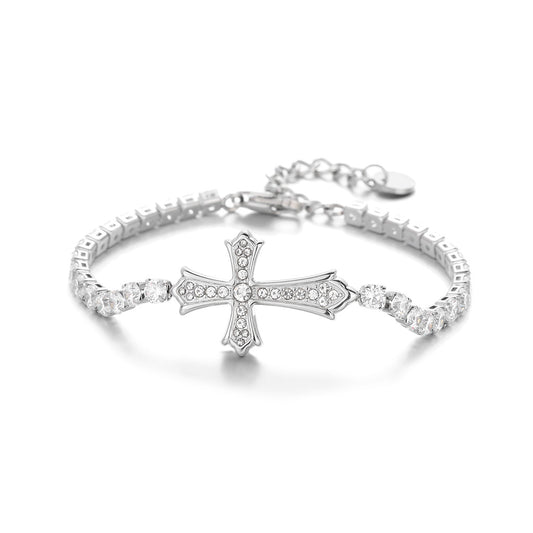 Faith Reminder Cross Bracelet with Adjustable Chain