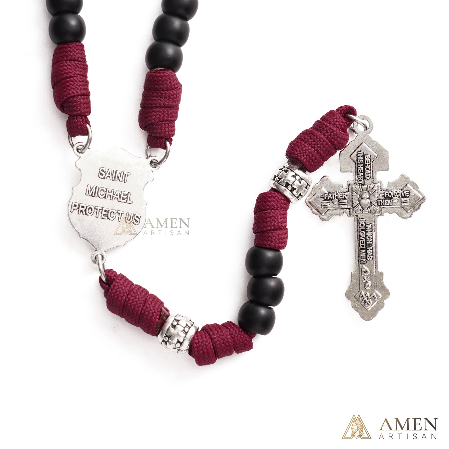 【Deal Today】St. Michael Paracord Rosary with Jesus Crucifix - Protection & Strength