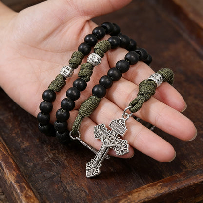 【Deal Today】St. Michael Combat Rosary Paracord Rosary – Faith & Valor Amen Artisan