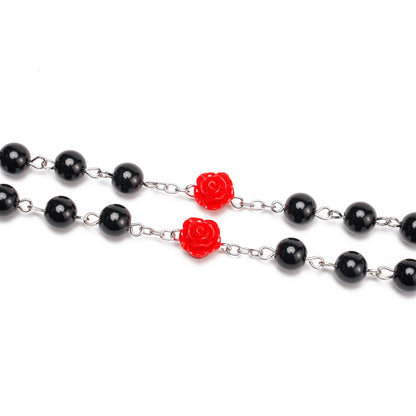 Red Rose Accent Rosary – Blessings & Devotion |  Amen Artisan