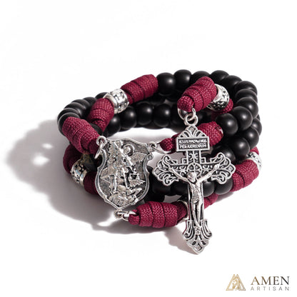 【Deal Today】St. Michael Paracord Rosary with Jesus Crucifix - Protection & Strength