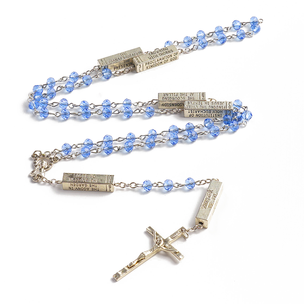 【DEAL TODAY】The Mysteries Rosary Engraved Mystery Bar Amen Artisan