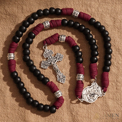 【Deal Today】St. Michael Paracord Rosary with Jesus Crucifix - Protection & Strength
