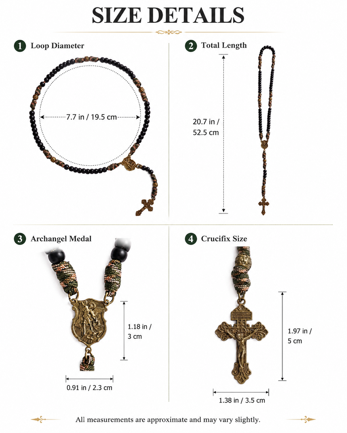 【Deal Today】St. Michael Combat Rosary Paracord Rosary – Faith & Valor Amen Artisan