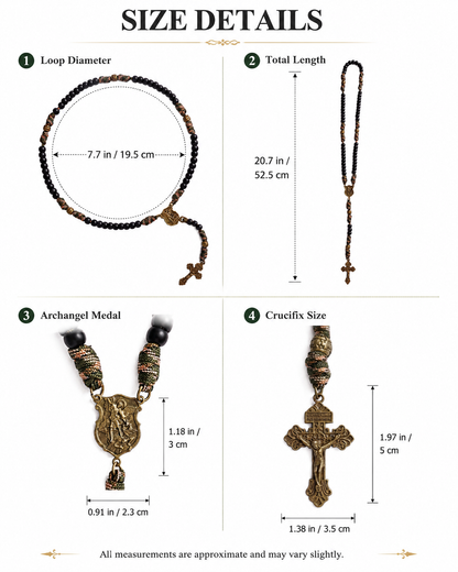 【Deal Today】St. Michael Combat Rosary Paracord Rosary – Faith & Valor Amen Artisan