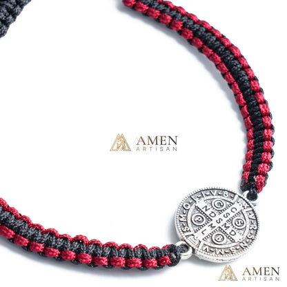 Jesus Portrait Pendant Braided Bracelet Amen Artisan