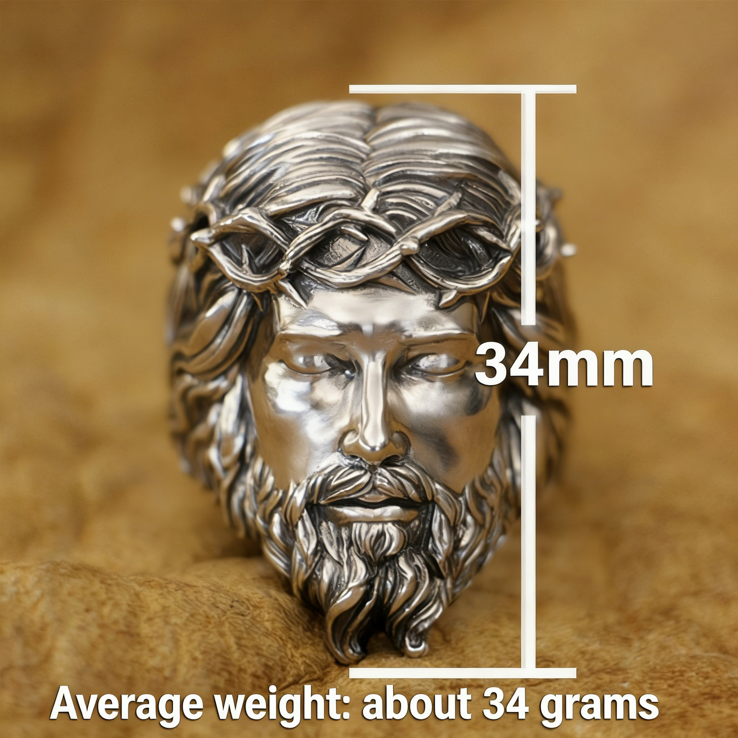 925 Sterling Silver Crown of Thorns Ring Amen Artisan