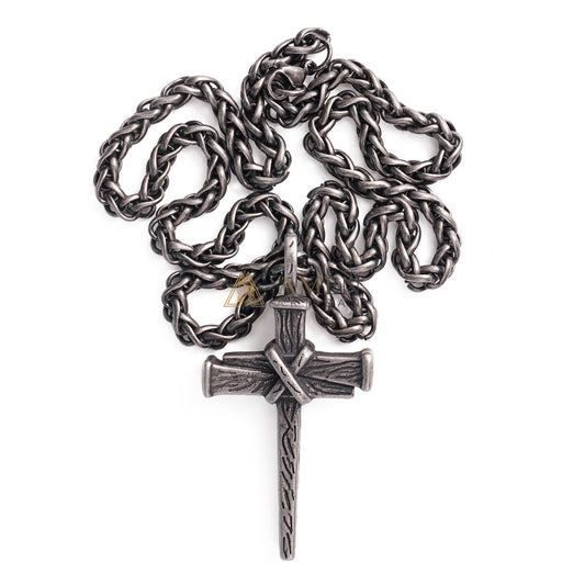 【Deal Today】Heavy Dragon Bone Chain Cross Necklace - Resilience, Faith & Sacred Protection | Amen Artisan