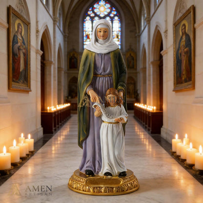 Saint Anne with Young Mary Statue Amen Artisan