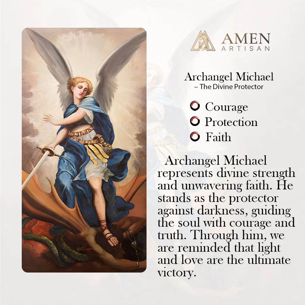 St. Michael Heavyweight Bronze Rosary: 48cm Hand-Braided Tactical Armor | Amen Artisan