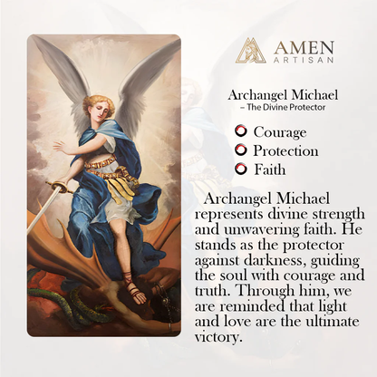 St. Michael Heavyweight Bronze Rosary: 48cm Hand-Braided Tactical Armor | Amen Artisan