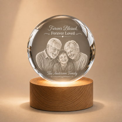 【Deal Today】Personalized Photo Crystal Night Light with Custom Quote and Names