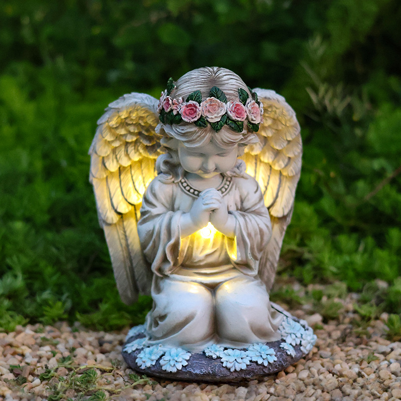 Solar Flower Fairy & Angel Garden Sculpture | Outdoor Patio Light Decor, Enchanted LED Ornament