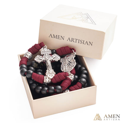 【Deal Today】St. Michael Paracord Rosary with Jesus Crucifix - Protection & Strength