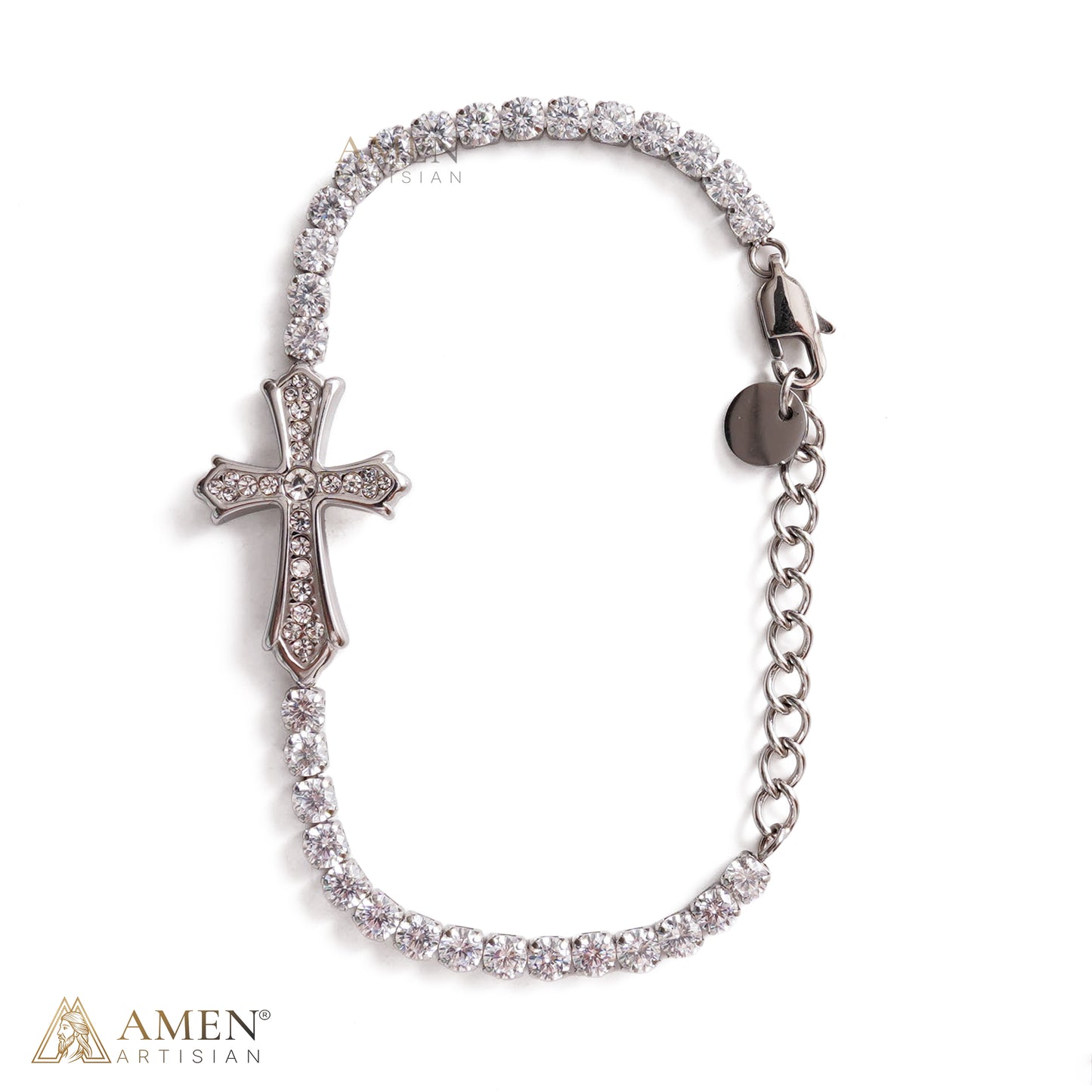 Faith Reminder Cross Bracelet with Adjustable Chain