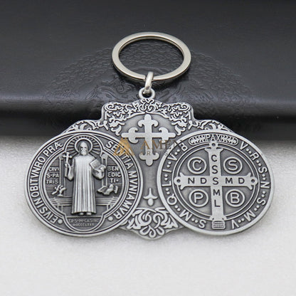 Saint Benedict Pendant  Keychain Amen Artisan