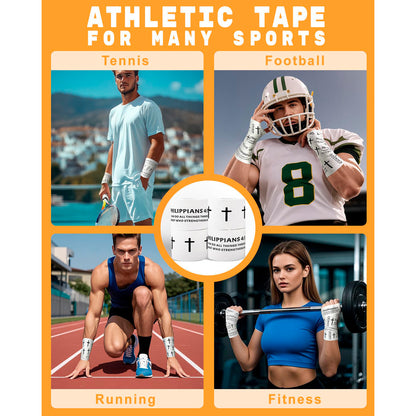 Christian Athletic Tape – Faith-Inspired Sports Tape with Cross & Scripture Print