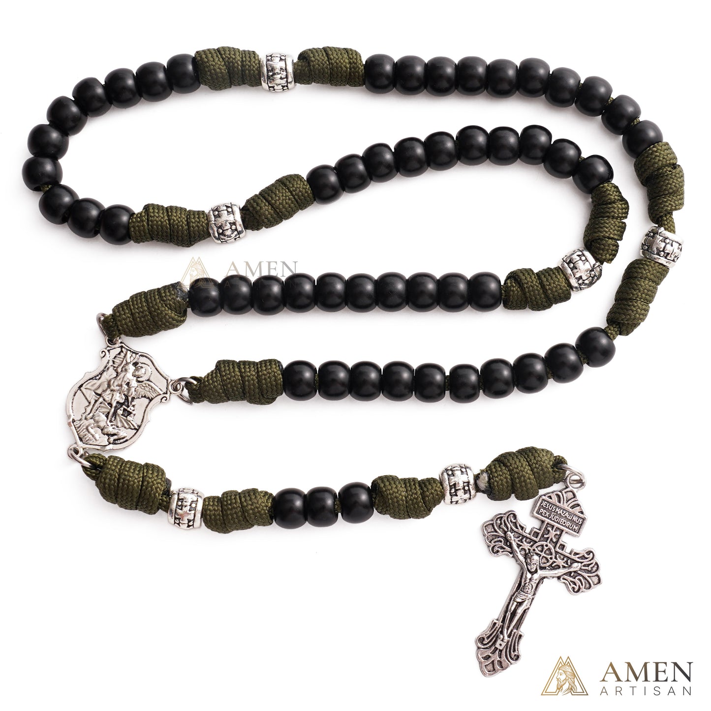 50% Off Today | St. Michael the Archangel Tactical Paracord Rosary | Amen Artisan