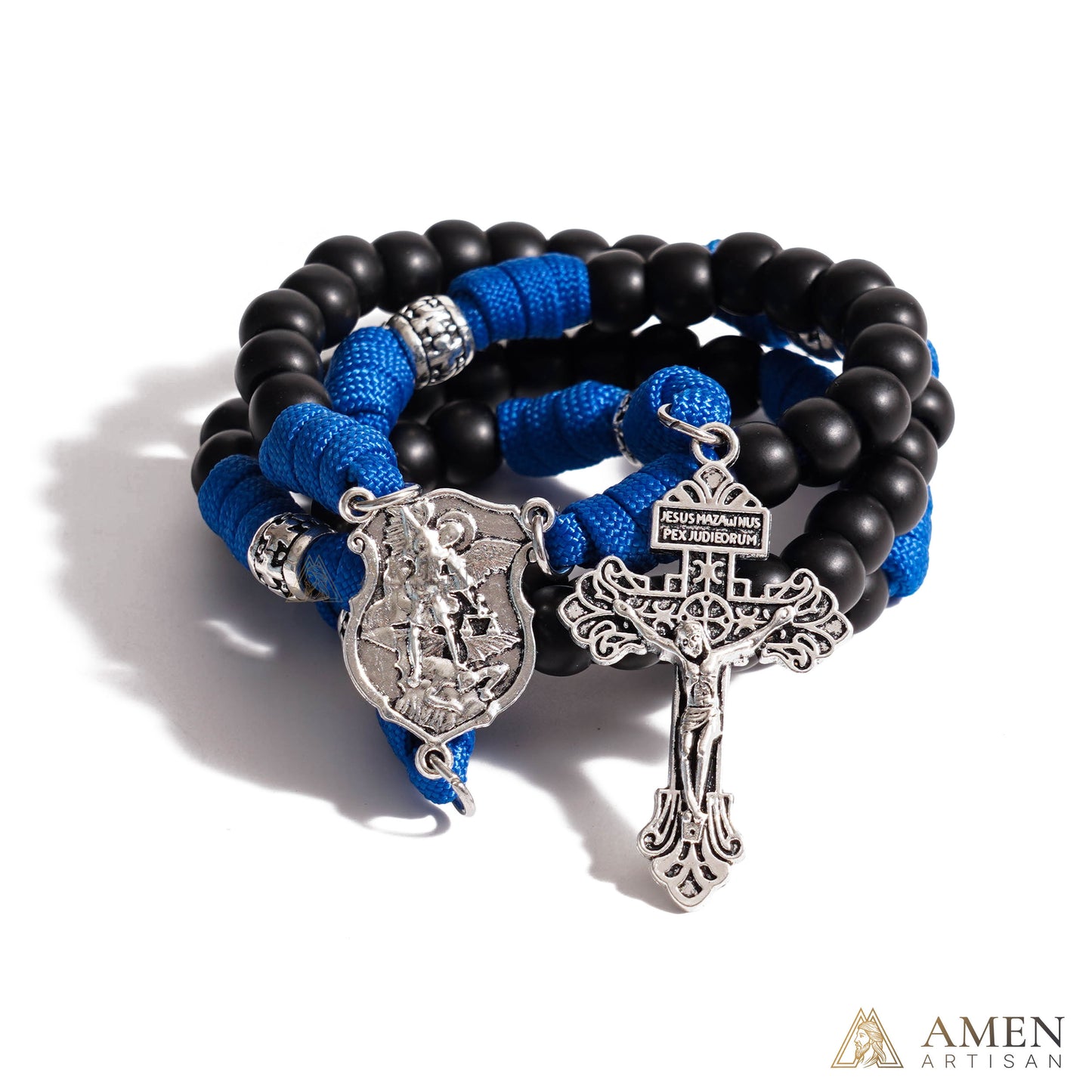 【Deal Today】St. Michael Combat Rosary Paracord Rosary – Faith & Valor Amen Artisan