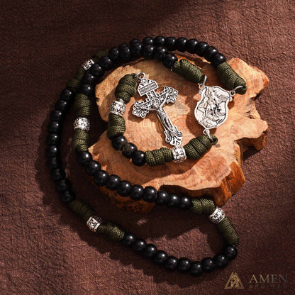 50% Off Today | St. Michael the Archangel Tactical Paracord Rosary | Amen Artisan