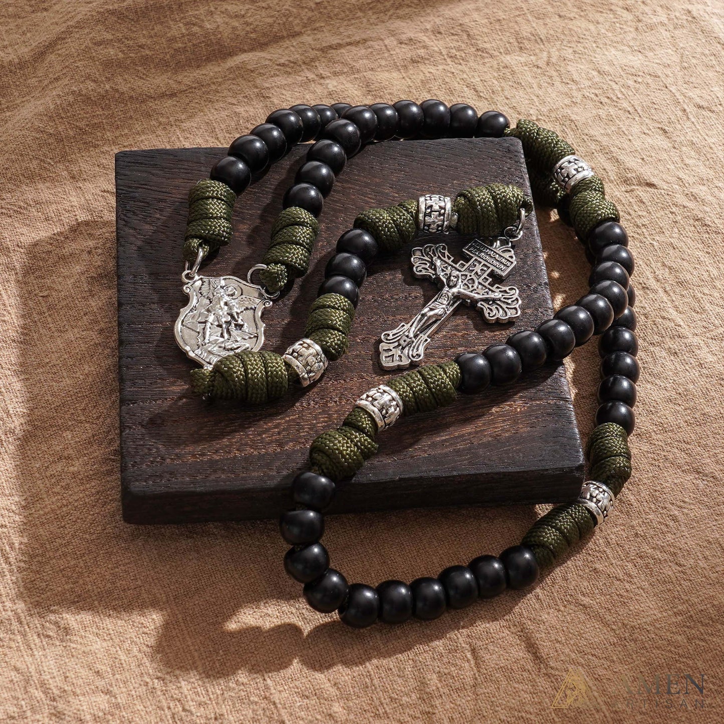 50% Off Today | St. Michael the Archangel Tactical Paracord Rosary | Amen Artisan