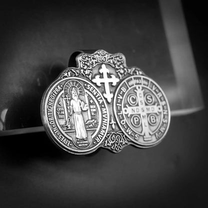 Car Sun Visor Accessories Saint Benedict Medal Bless Driving Safety Amen Artisan