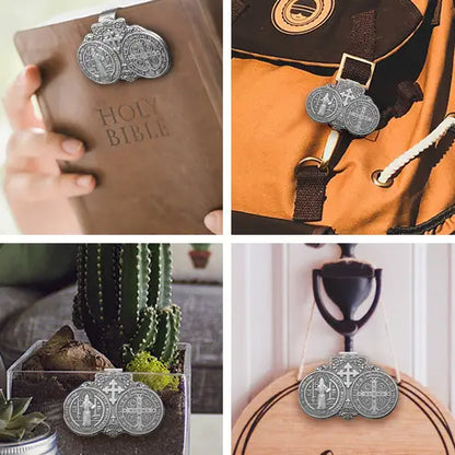 Car Sun Visor Accessories Saint Benedict Medal Bless Driving Safety Amen Artisan
