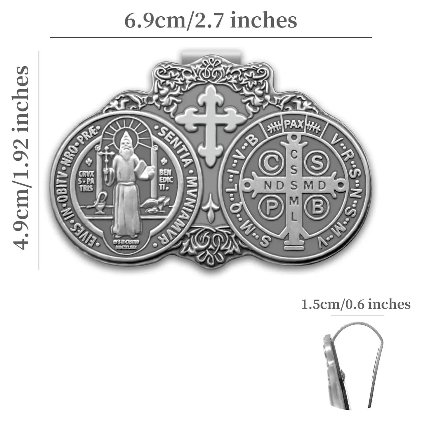 Car Sun Visor Accessories Saint Benedict Medal Bless Driving Safety Amen Artisan